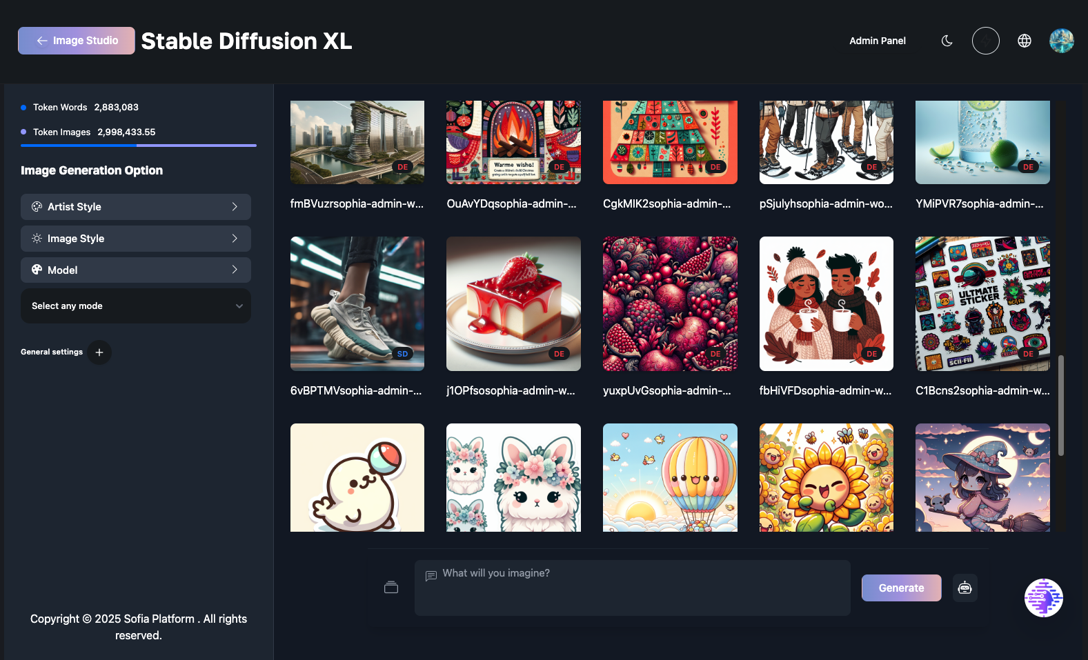 New AI Image Generate Interface Preview
